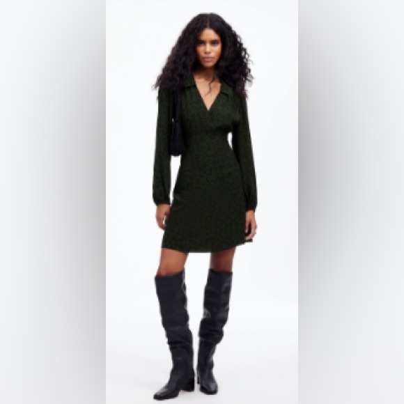 Madewell Dresses & Skirts - Madewell Women's Long-Sleeve Mink Shirtdress in Floral Green Print, Size 8